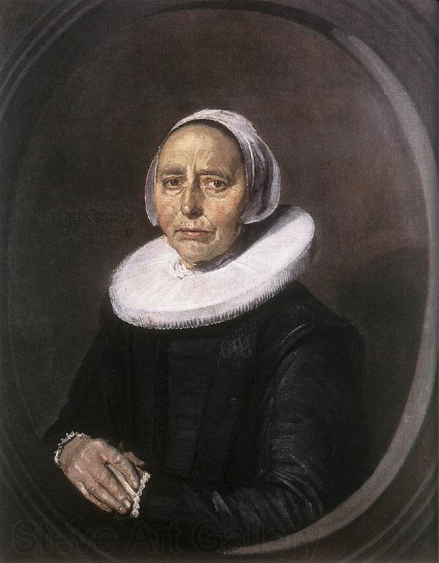 HALS, Frans Portrait of a Seated Woman Holding a Fn f Norge oil painting art
